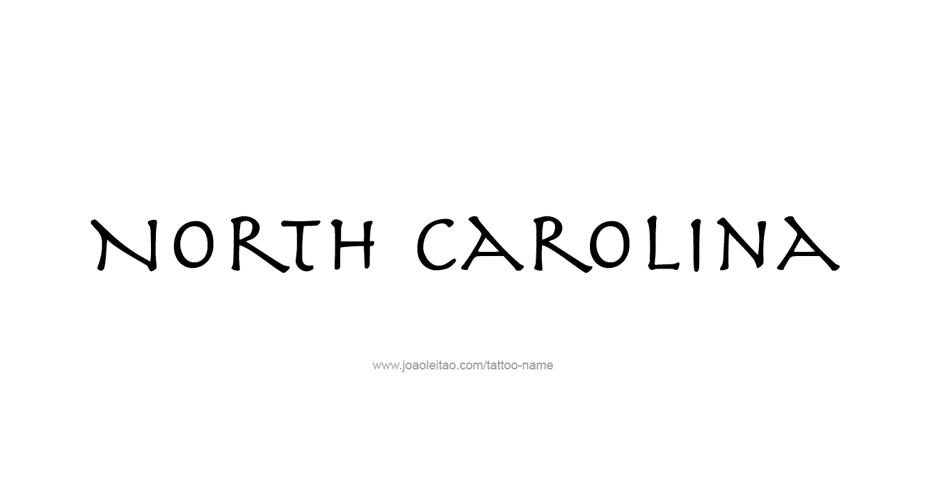 Tattoo Design USA State Name North Carolina