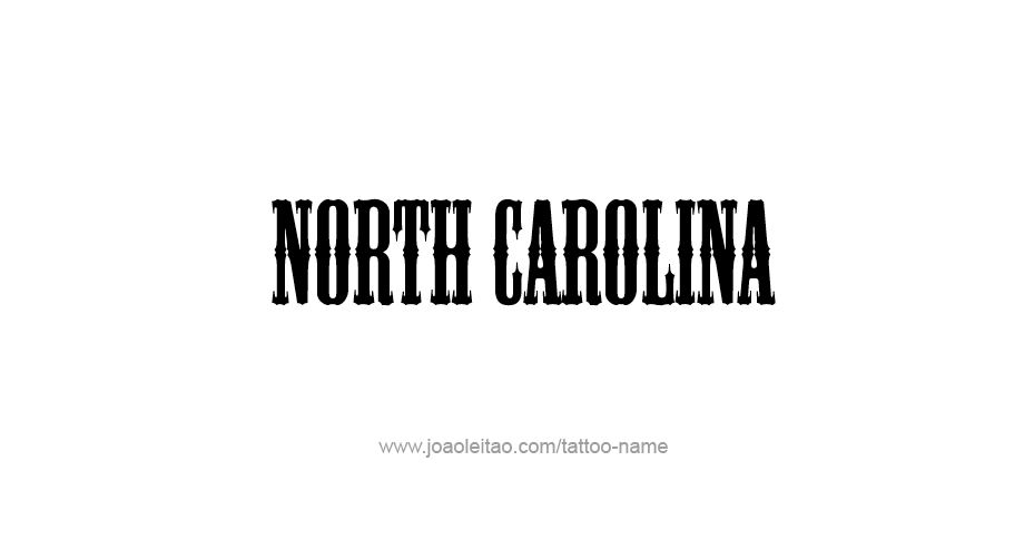 Tattoo Design USA State Name North Carolina