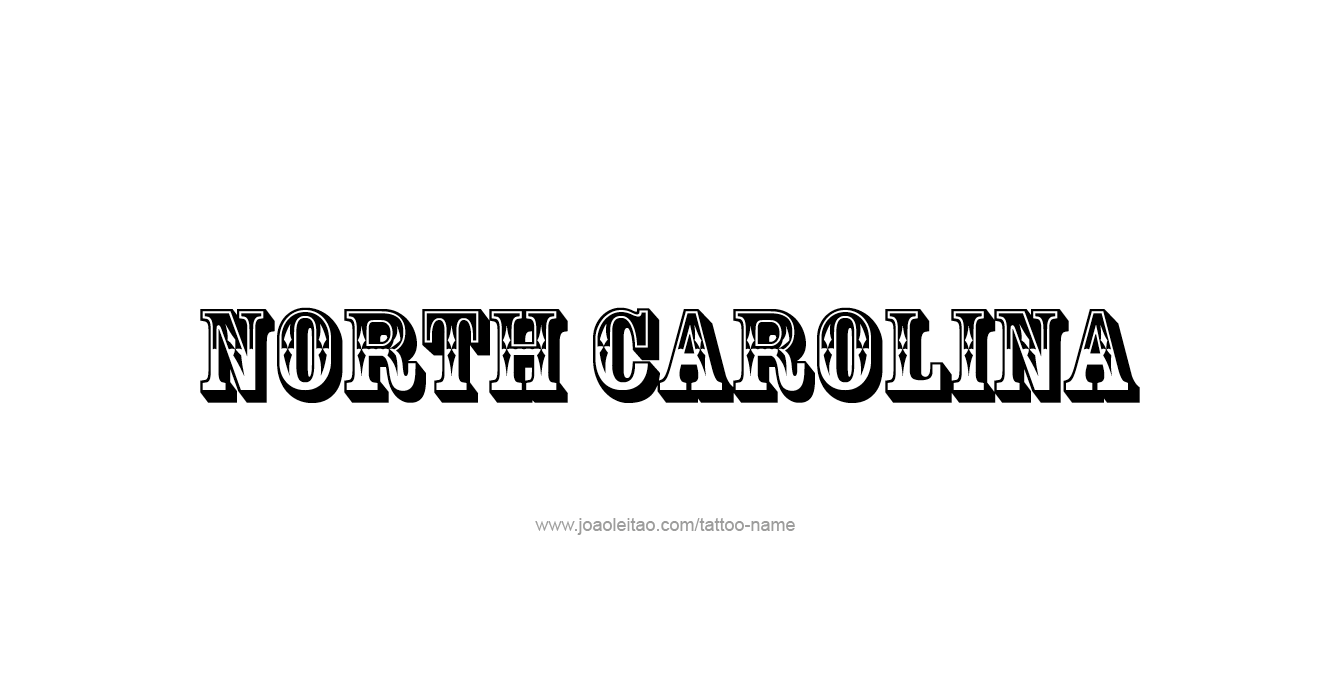 Tattoo Design USA State Name North Carolina