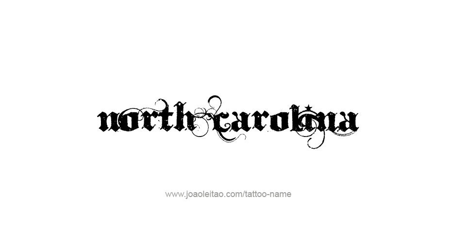 Tattoo Design USA State Name North Carolina