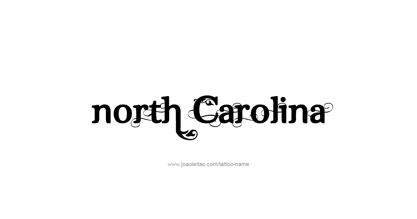 Tattoo Design USA State Name North Carolina