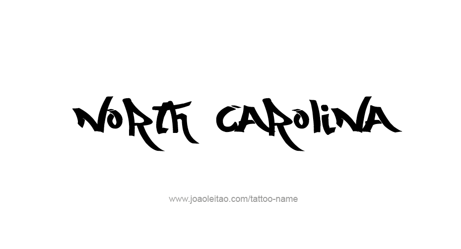 Tattoo Design USA State Name North Carolina