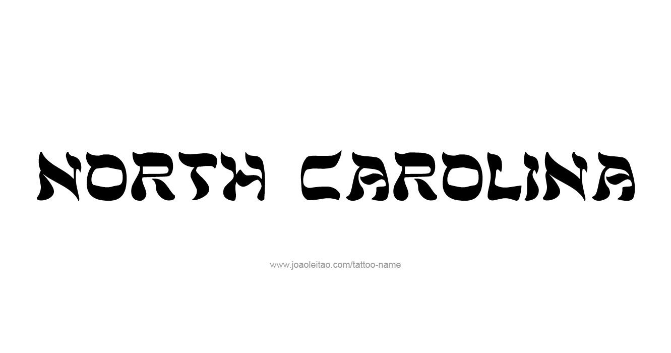 Tattoo Design USA State Name North Carolina