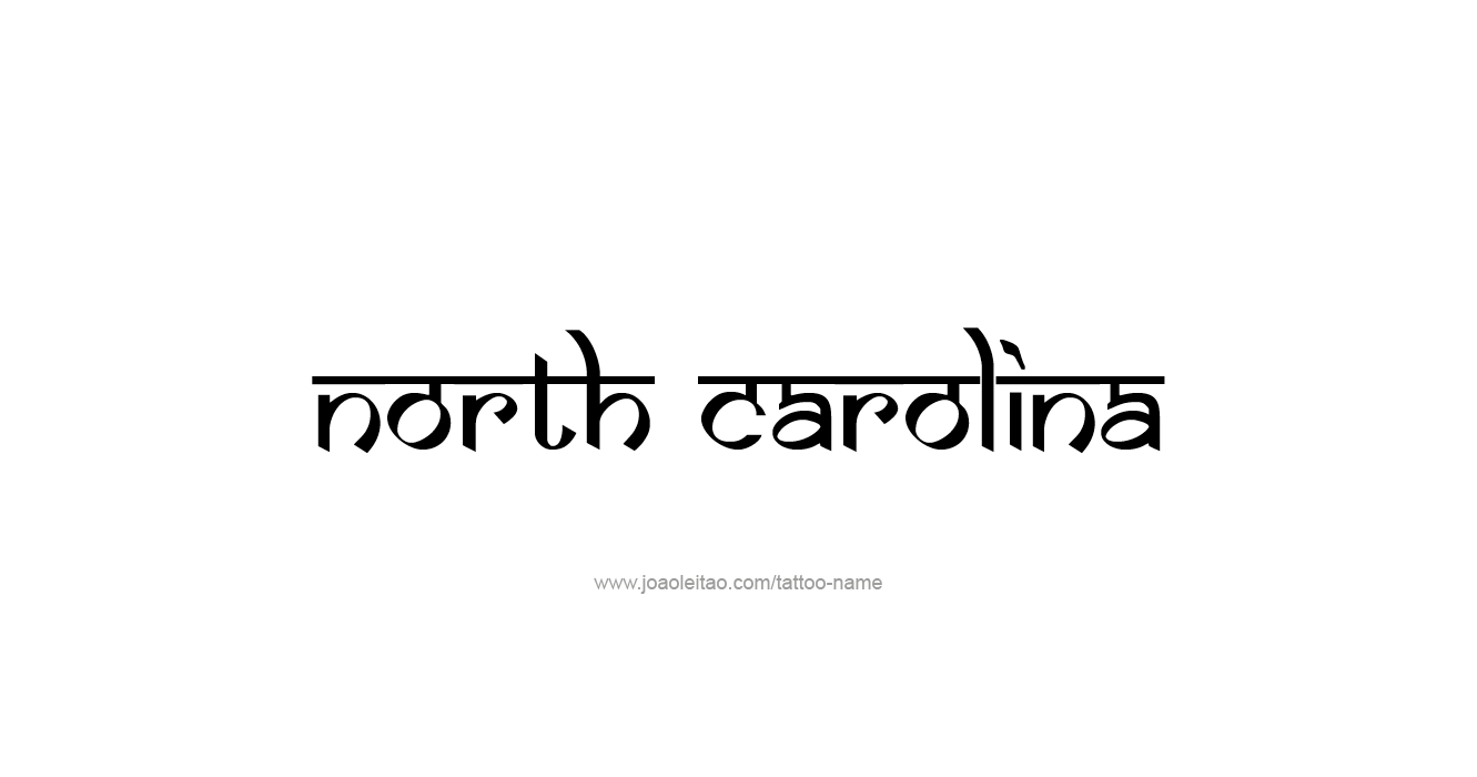 Tattoo Design USA State Name North Carolina