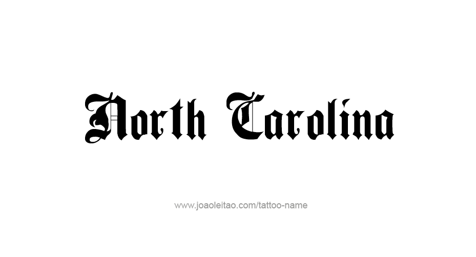 Tattoo Design USA State Name North Carolina