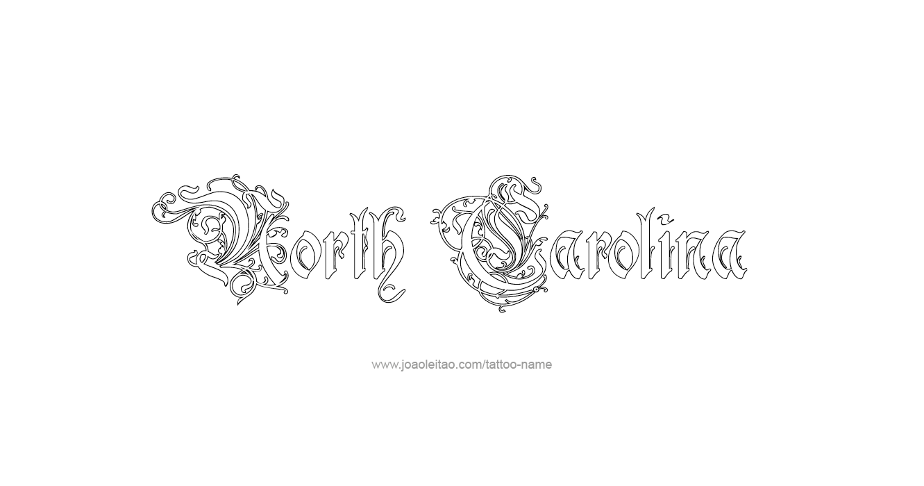 Tattoo Design USA State Name North Carolina