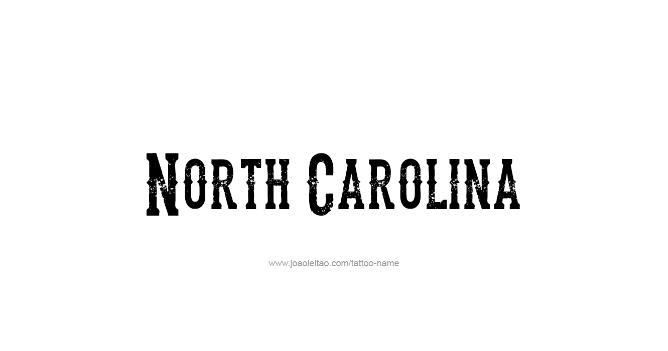 Tattoo Design USA State Name North Carolina