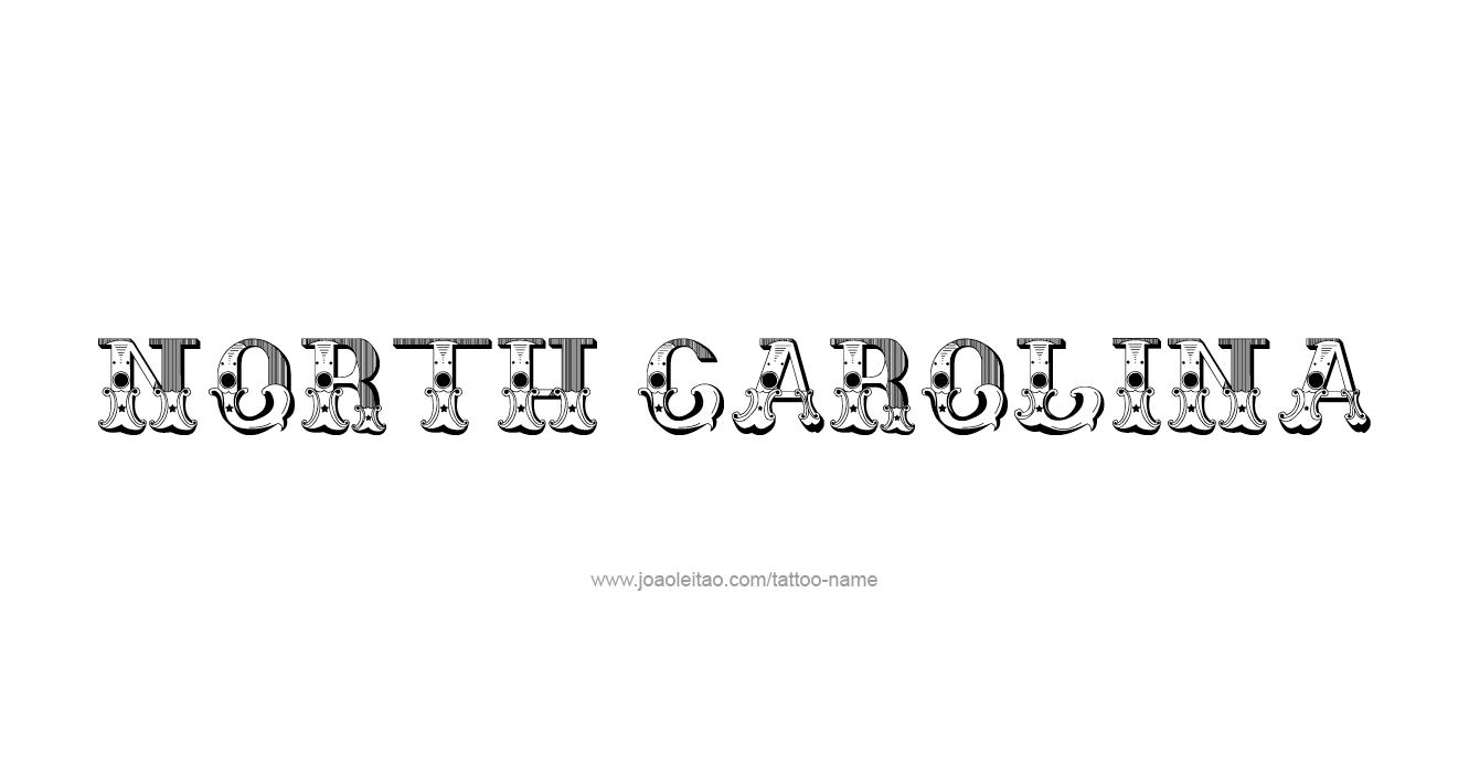 Tattoo Design USA State Name North Carolina