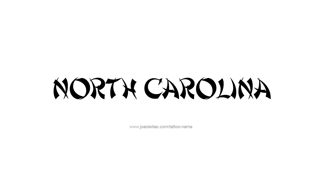 Tattoo Design USA State Name North Carolina