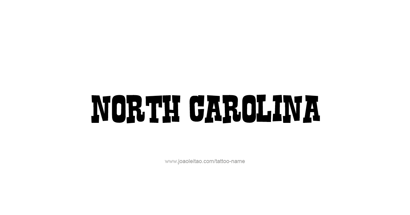 Tattoo Design USA State Name North Carolina