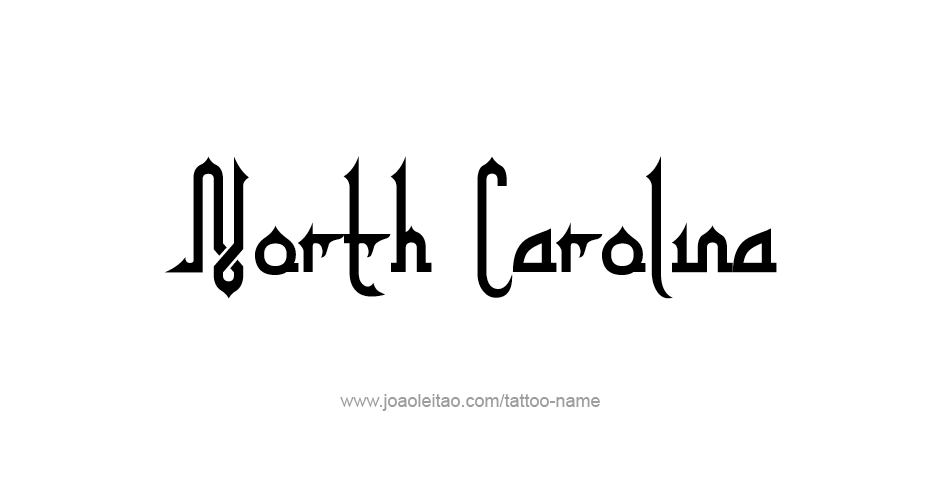 Tattoo Design USA State Name North Carolina