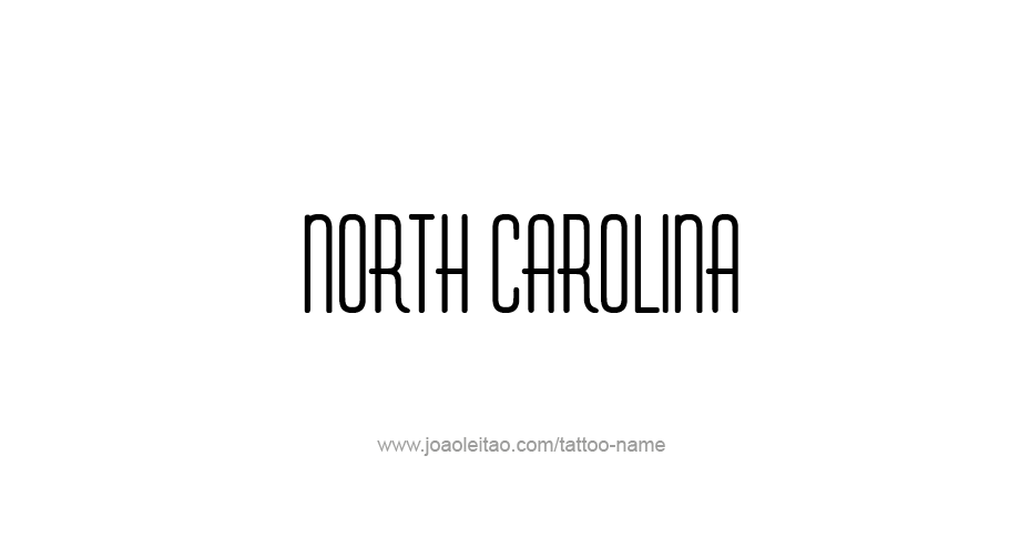 Tattoo Design USA State Name North Carolina