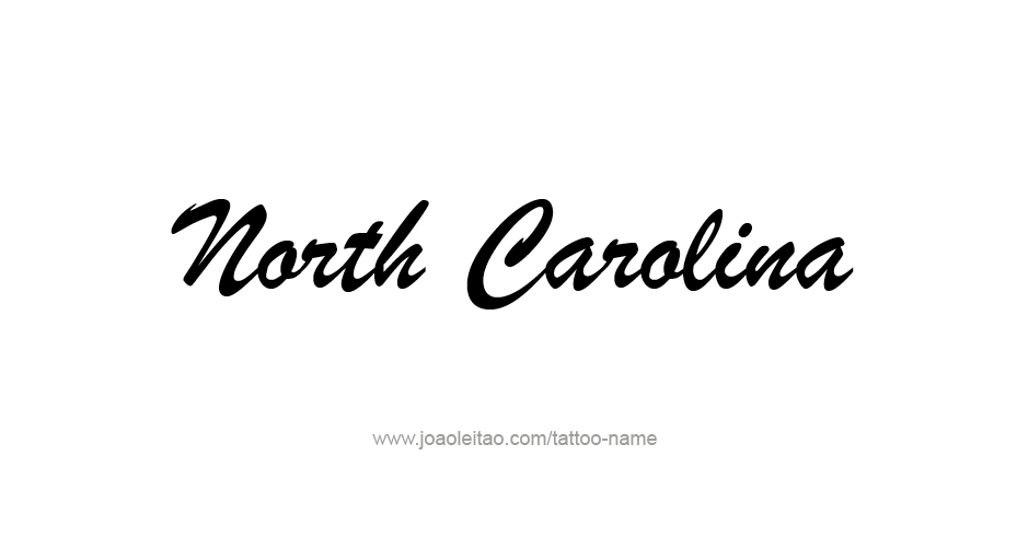 Tattoo Design USA State Name North Carolina