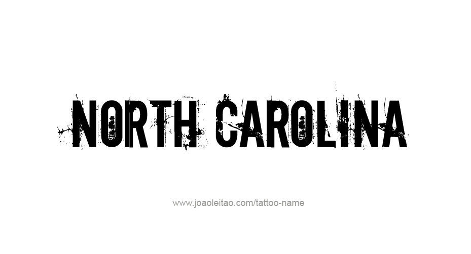 Tattoo Design USA State Name North Carolina