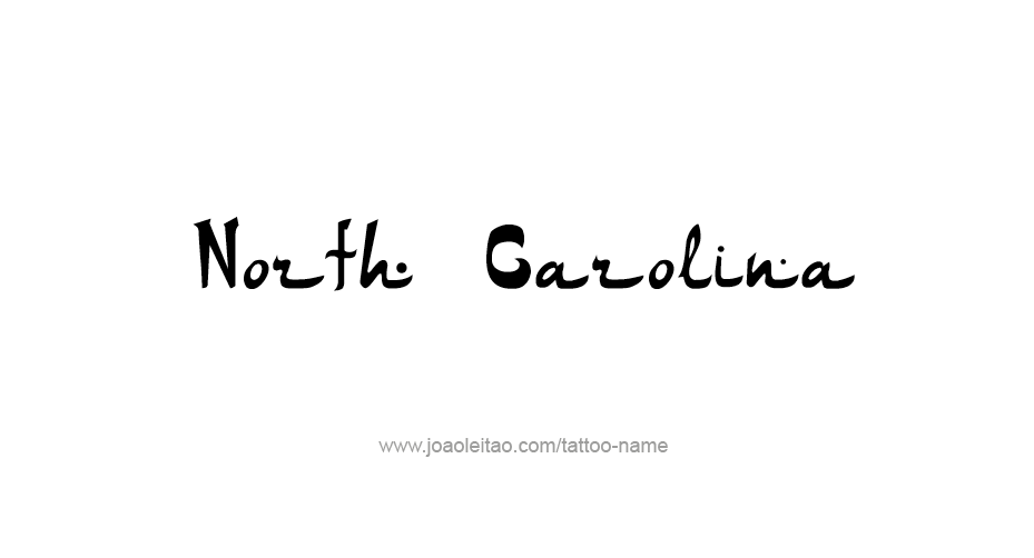 Tattoo Design USA State Name North Carolina