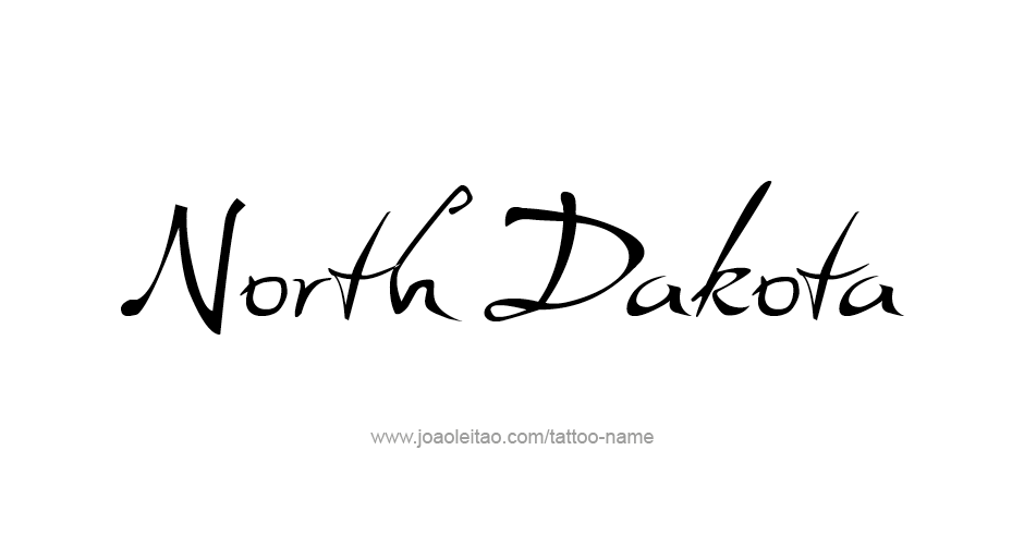 Tattoo Design USA State Name North Dakota