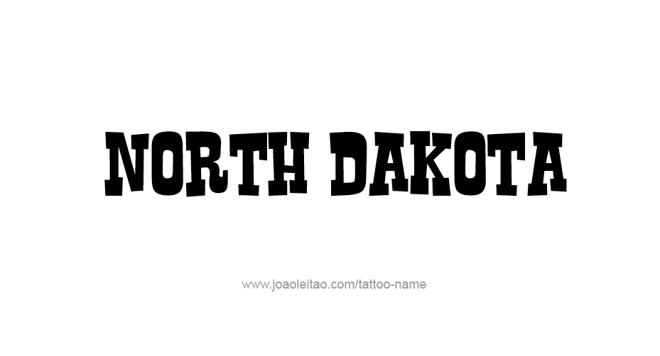 Tattoo Design USA State Name North Dakota