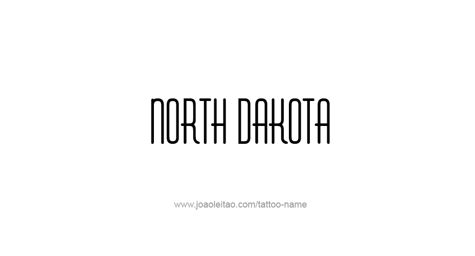 Tattoo Design USA State Name North Dakota