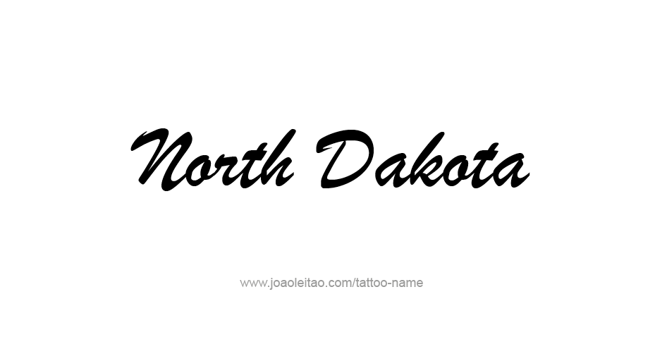 Tattoo Design USA State Name North Dakota