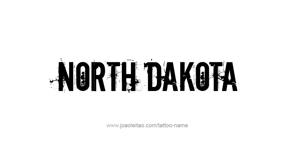 Tattoo Design USA State Name North Dakota