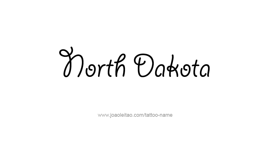 Tattoo Design USA State Name North Dakota