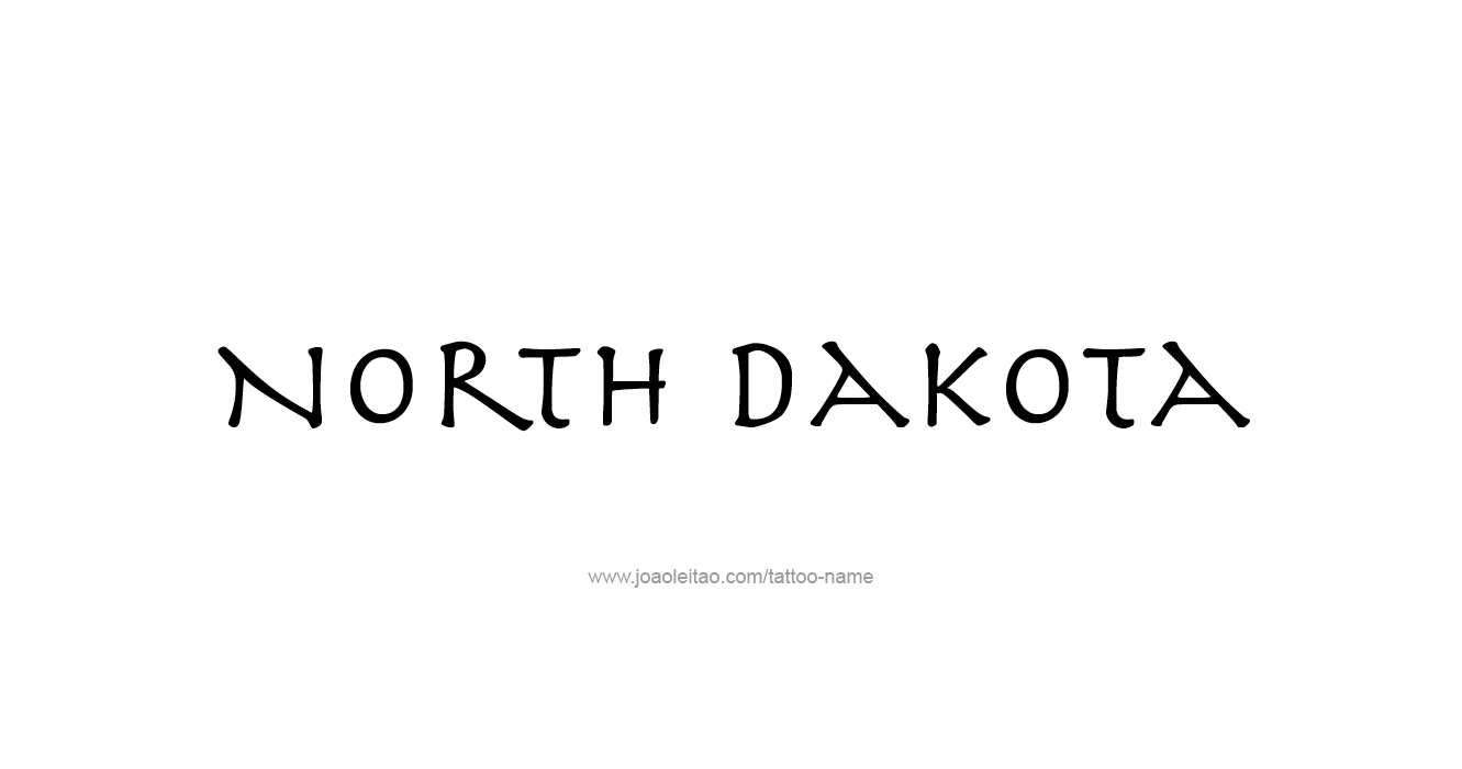 Tattoo Design USA State Name North Dakota