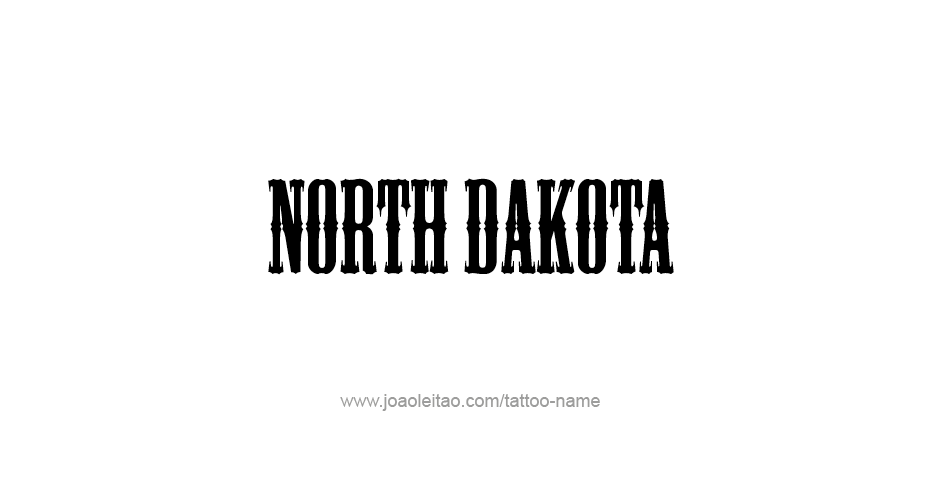 Tattoo Design USA State Name North Dakota