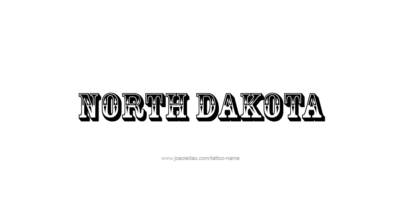 Tattoo Design USA State Name North Dakota