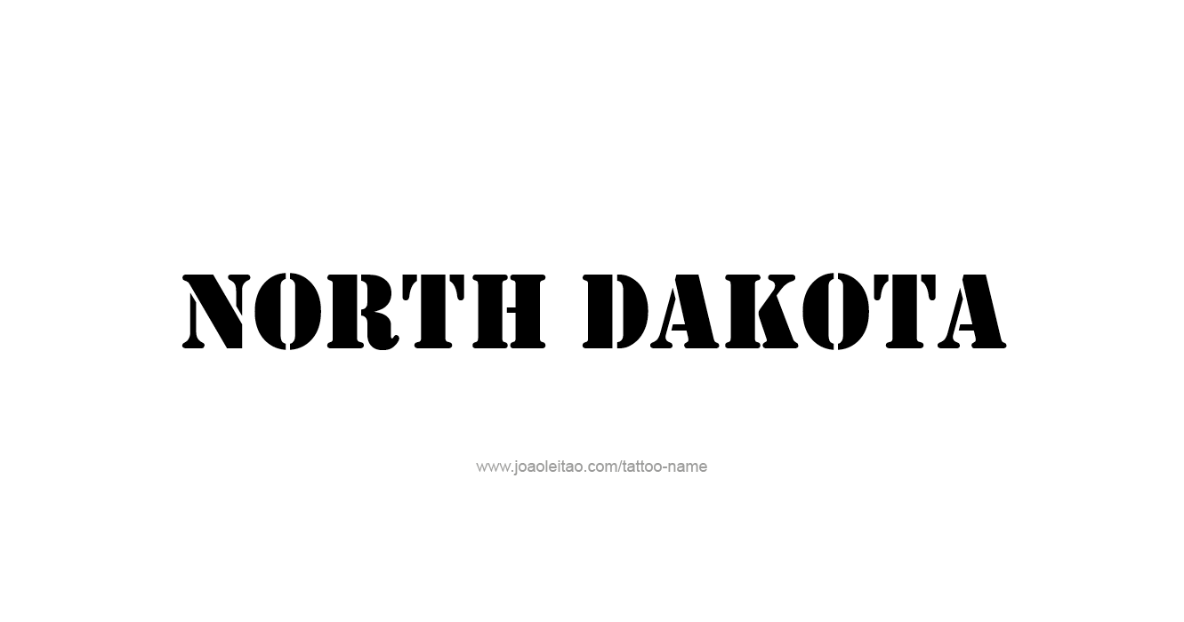 Tattoo Design USA State Name North Dakota