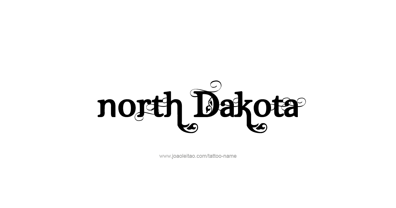 Tattoo Design USA State Name North Dakota