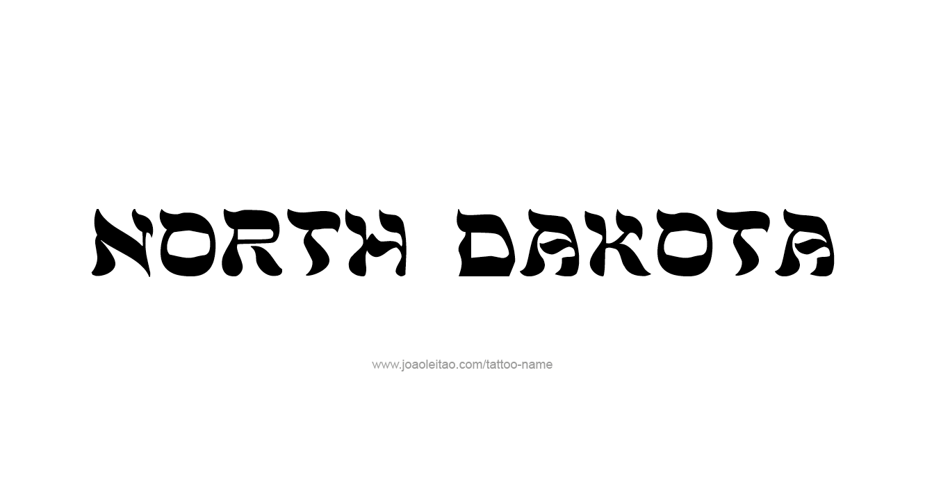 Tattoo Design USA State Name North Dakota