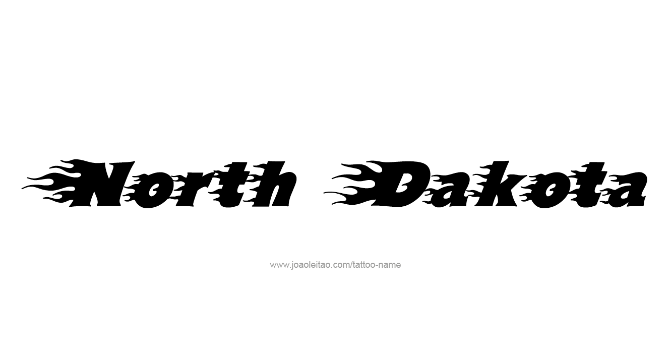 Tattoo Design USA State Name North Dakota