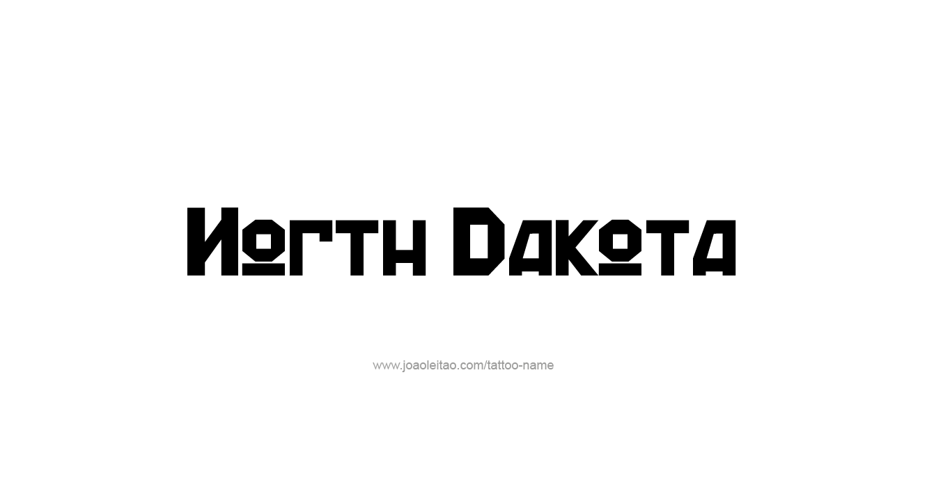 Tattoo Design USA State Name North Dakota