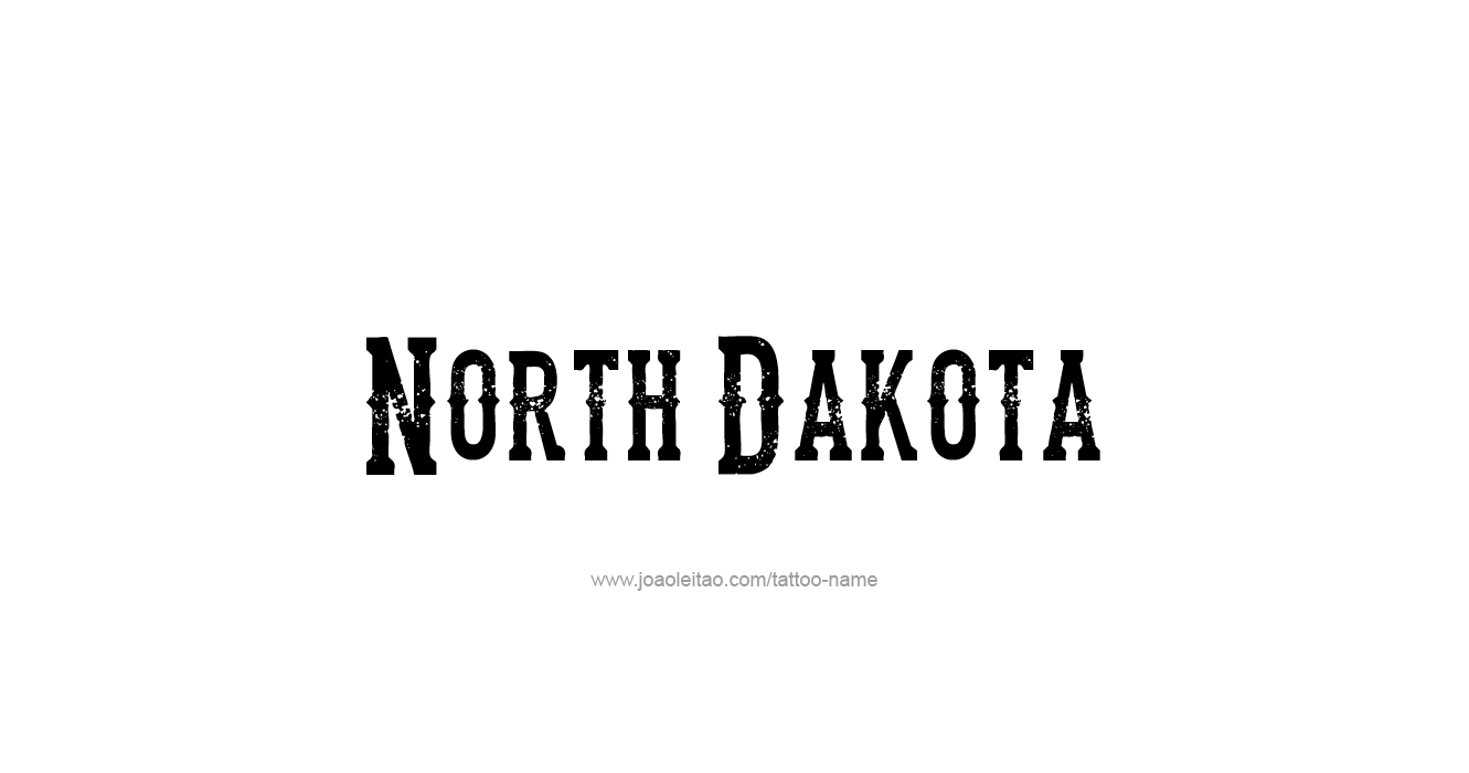 Tattoo Design USA State Name North Dakota