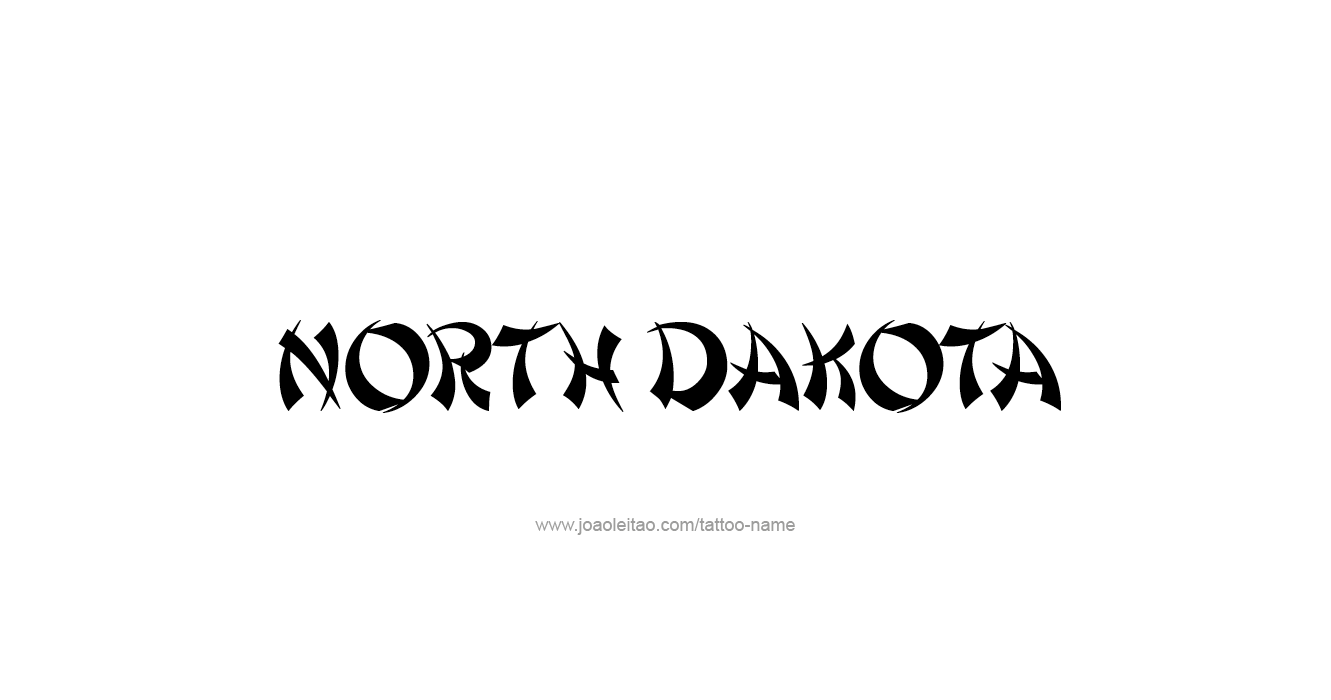 Tattoo Design USA State Name North Dakota