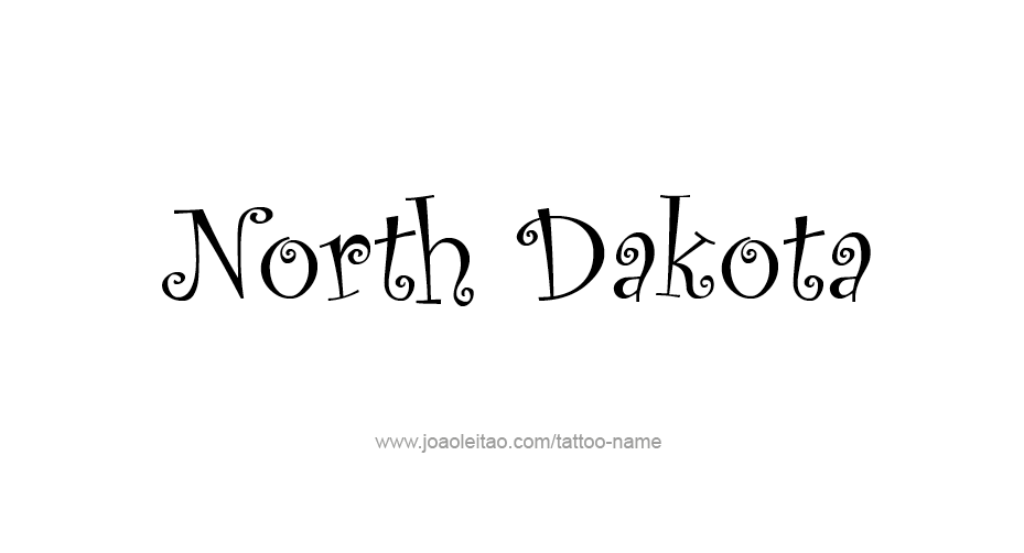 Tattoo Design USA State Name North Dakota