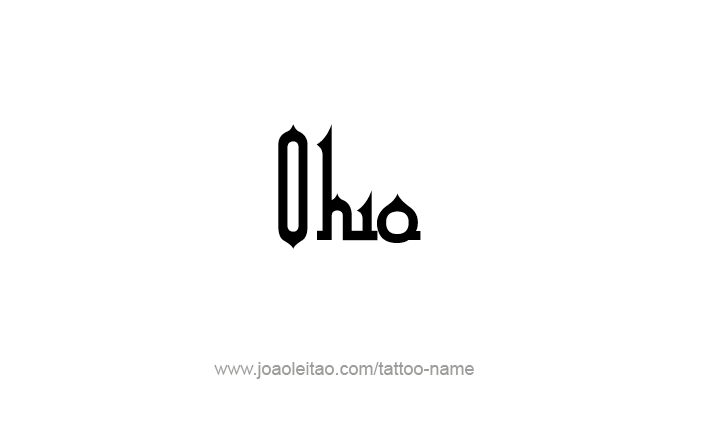 Tattoo Design USA State Name Ohio