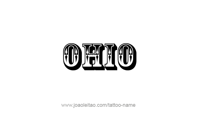 Tattoo Design USA State Name Ohio