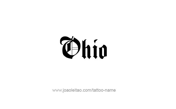 Tattoo Design USA State Name Ohio