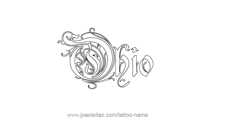 Tattoo Design USA State Name Ohio