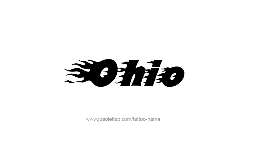 Tattoo Design USA State Name Ohio