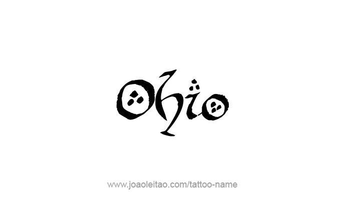 Tattoo Design USA State Name Ohio