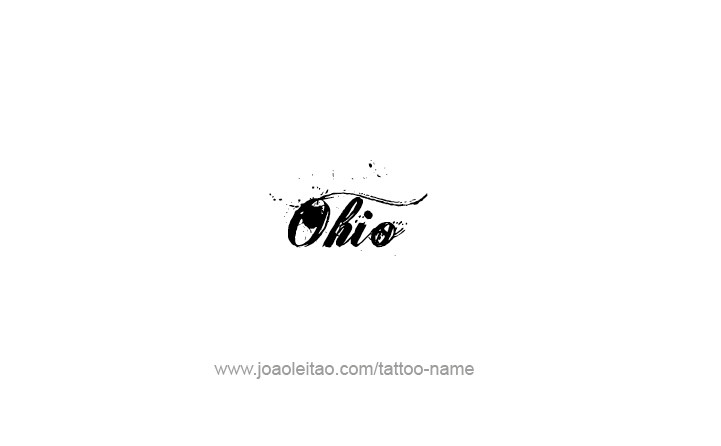 Tattoo Design USA State Name Ohio