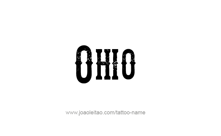 Tattoo Design USA State Name Ohio