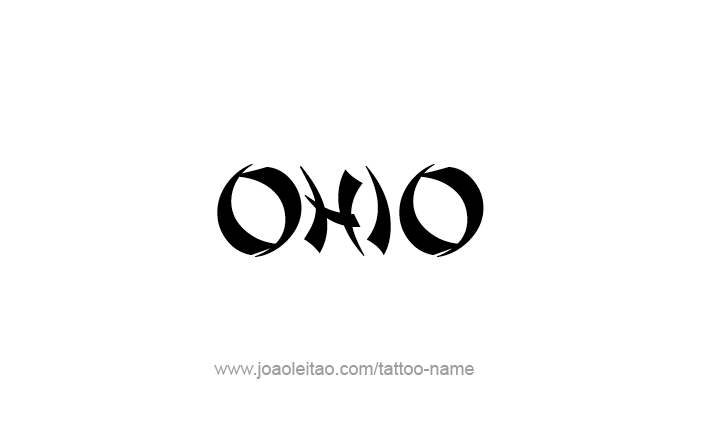 Tattoo Design USA State Name Ohio