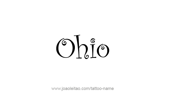 Tattoo Design USA State Name Ohio