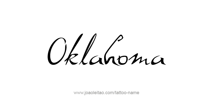 Tattoo Design USA State Name Oklahoma