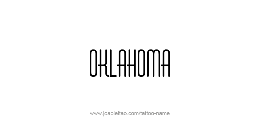 Tattoo Design USA State Name Oklahoma