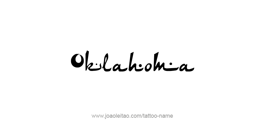 Tattoo Design USA State Name Oklahoma