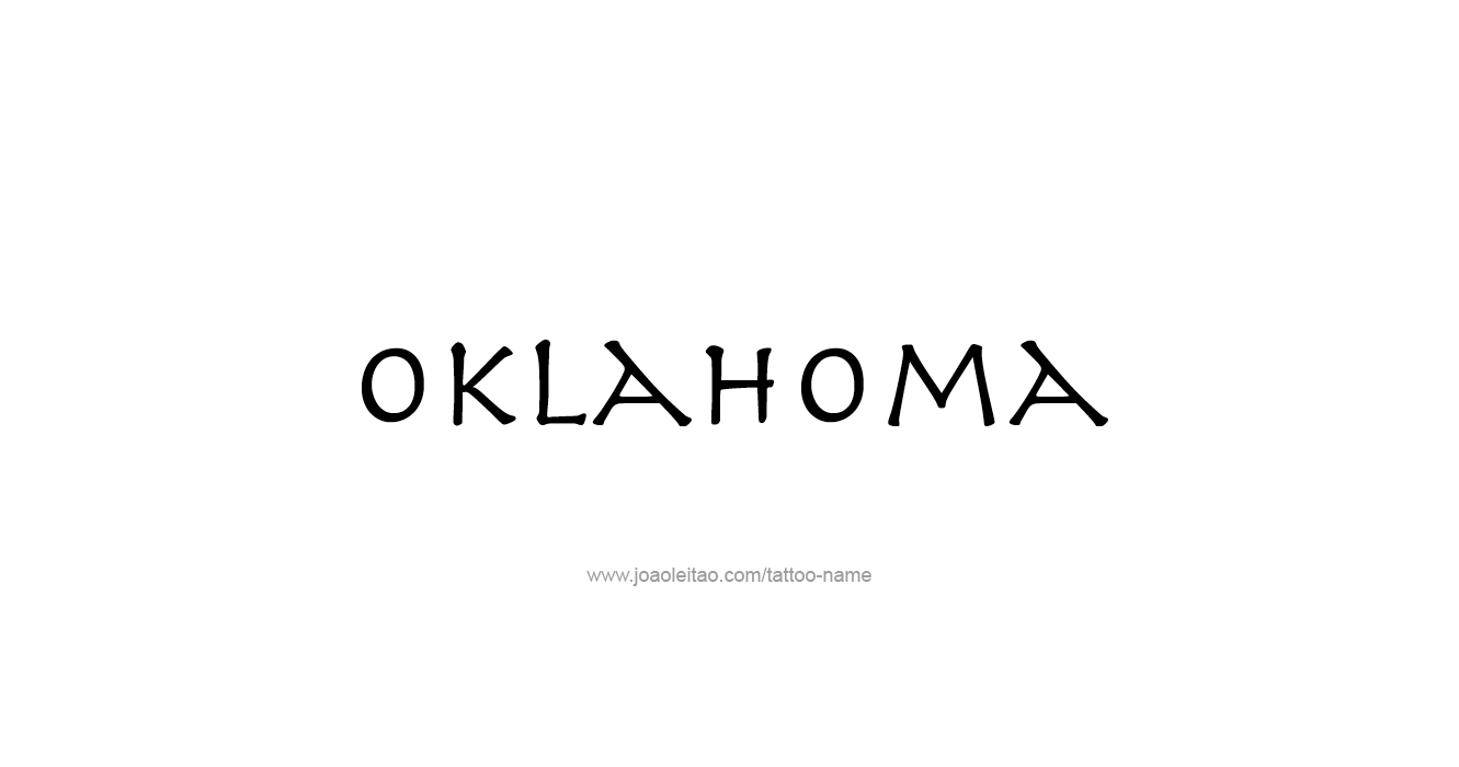 Tattoo Design USA State Name Oklahoma